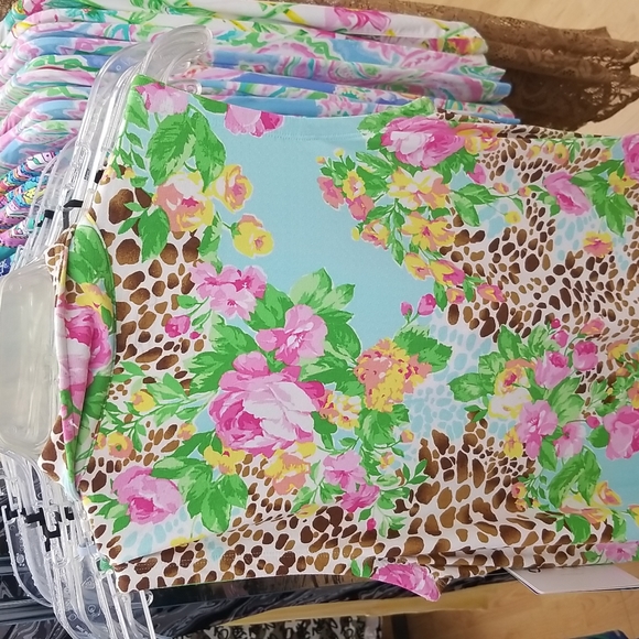 Gottex Lifestyle Dress Seafoam Jungle Rose UPF50+ Block UVA Mock Neck Sleeveles - Picture 4 of 7